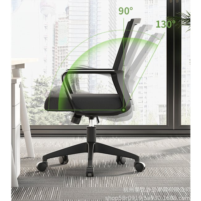 Kingsley Mid Back Mesh Office Chair - White - 3