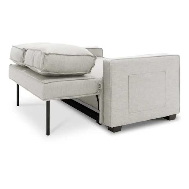 Arturo 2 Seater Sofa Bed - Beige (Eco Clean Fabric) - 6 - Modern minimalist sofa, light gray fabric, sleek design