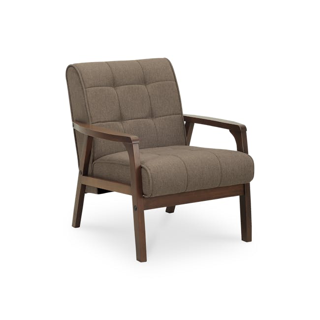 Tucson 3 Seater Sofa with Tucson Armchair - Cocoa, Chestnut (Fabric) - 22 - Modern upholstered armchair, brown fabric