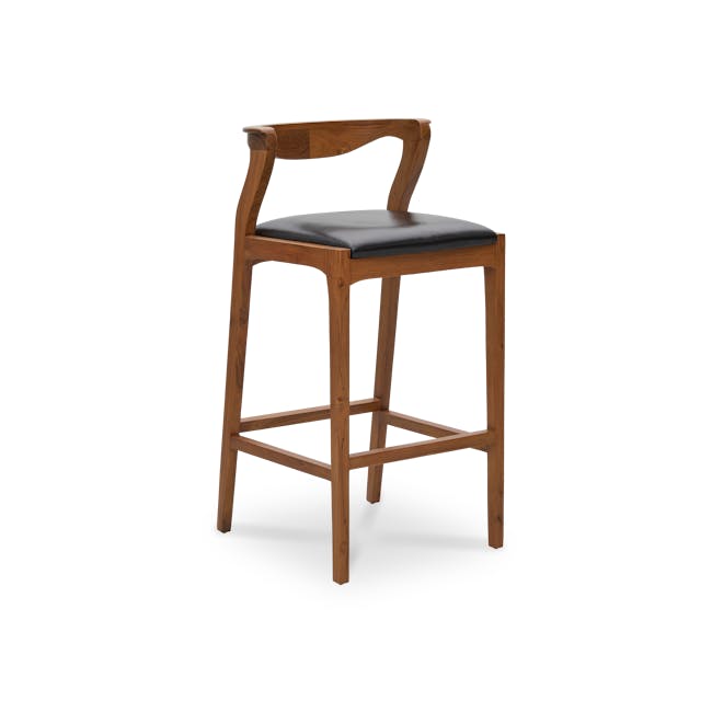 Ruby Bar Chair - Cocoa, Black (Genuine Leather) - 0