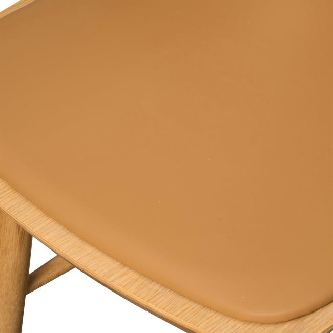Jensen Chair - Oak, Tan (Faux Leather) - 9