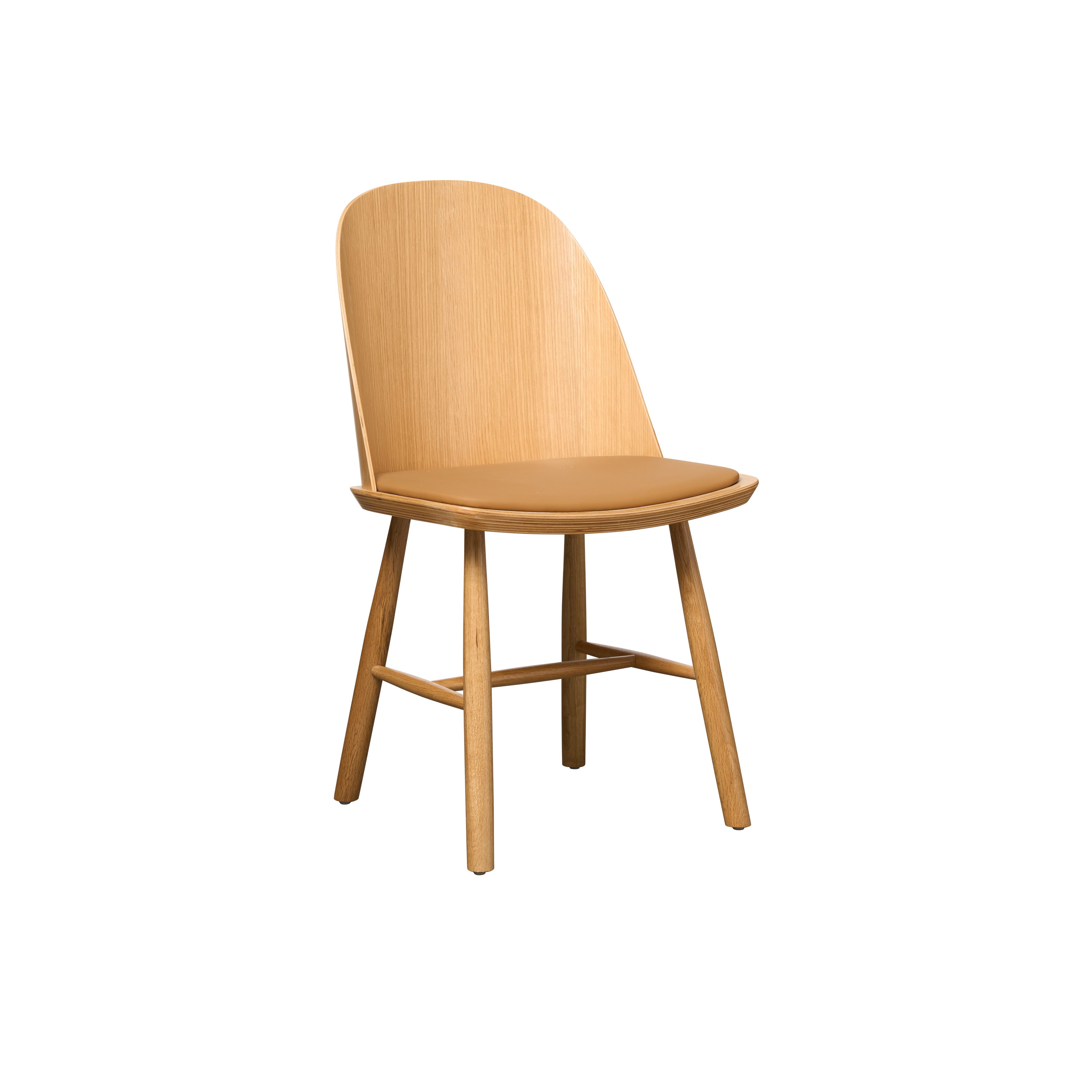 Jensen Chair - Oak, Tan (Faux Leather)