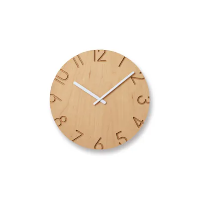 Carved Wood Birch Wall Clock