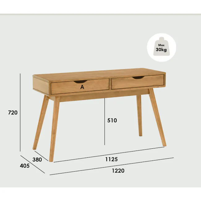 Lamar Console Table 1.2m - Walnut - 10