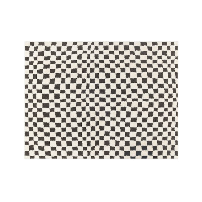 Adler Low Pile Checkerboard  Rug - Black (3 Sizes) - 0