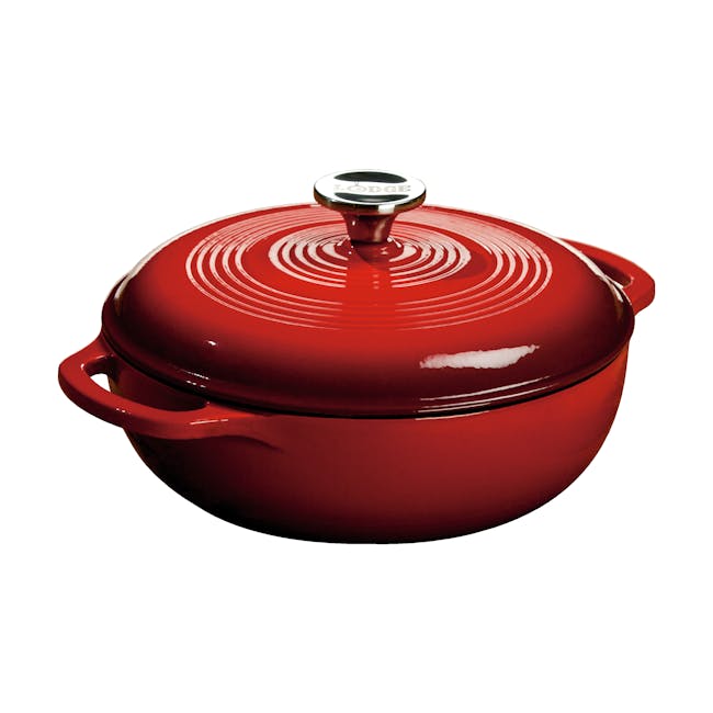 Lodge Enameled Cast Iron Dutch Oven - Red (3 Sizes) - 5