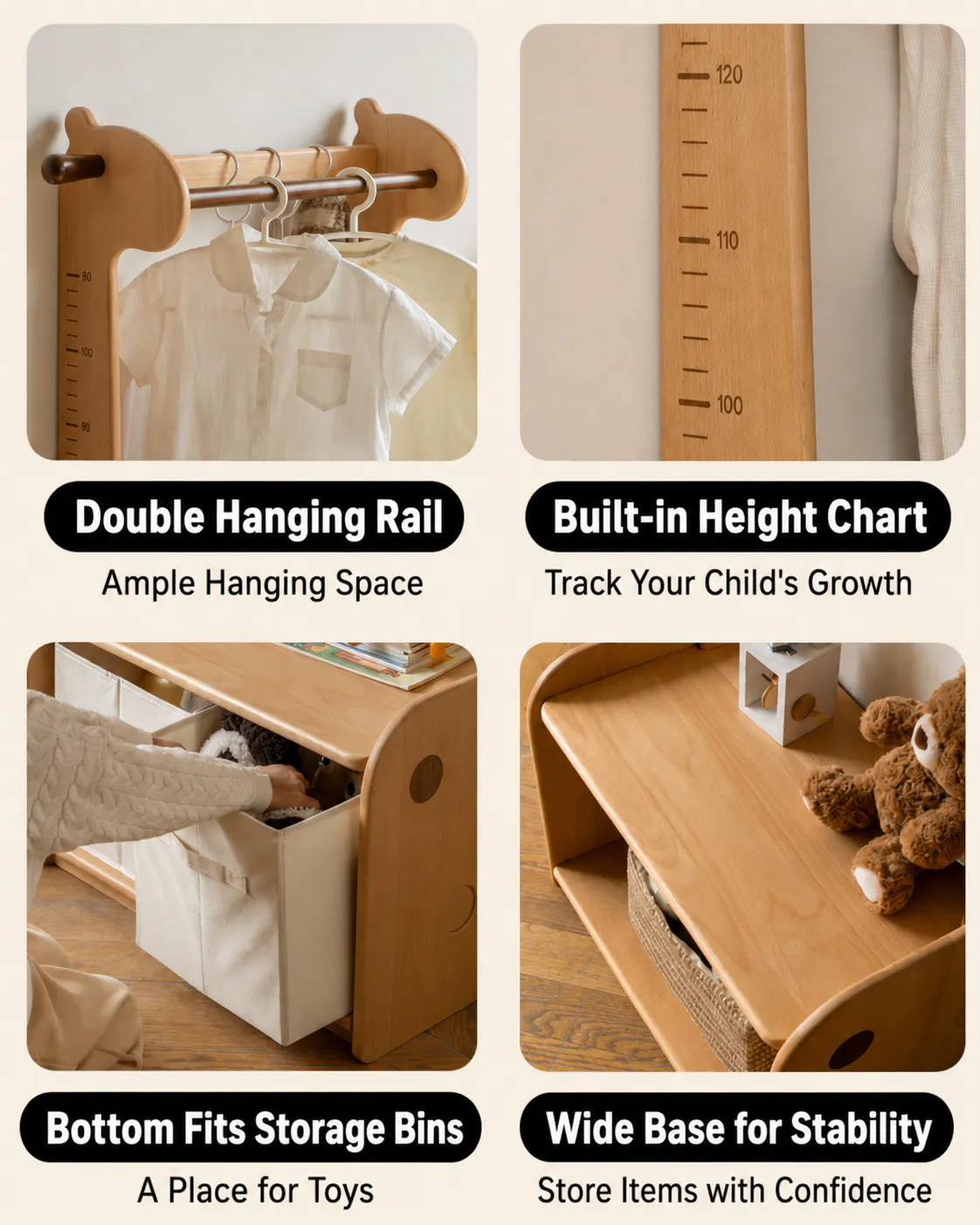 Giraffe Kids Clothes Storage Rack - 10