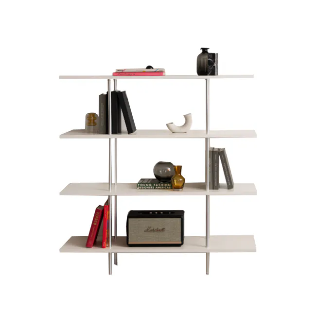 Bauhaus 4-Tier Wide Display Shelf - Ivory - 1