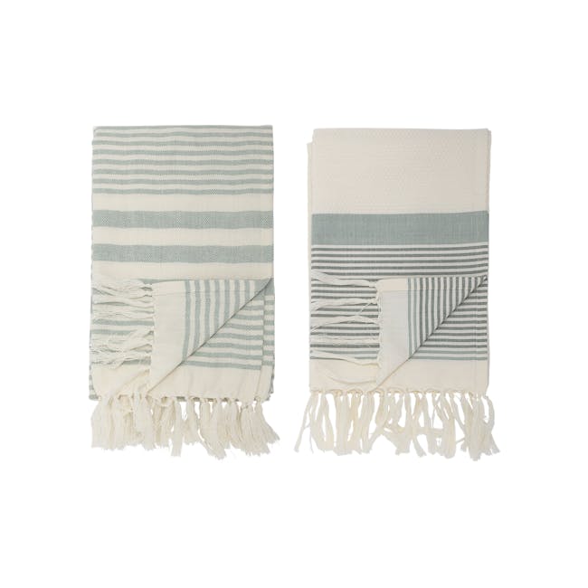 Linda Towels - White Stripes (Set of 2) - 0