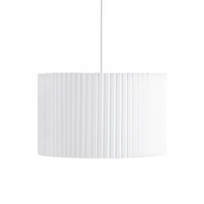 (As-is) Charli Pendant Lamp - White - 1 - White, cylindrical, ribbed, modern, minimalist, elegant, contemporary, stylish