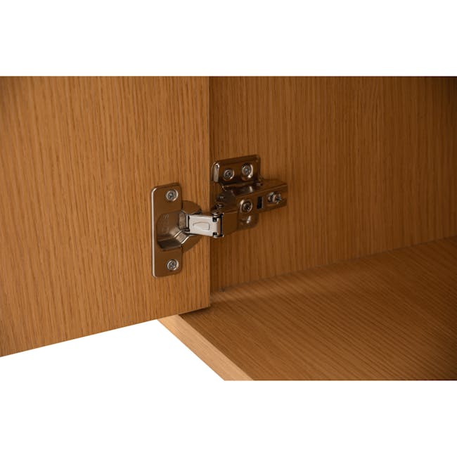 Dayne Rattan TV Console 1.5m - 10 - Wooden cabinet hinge, metal hardware, sturdy construction, precise fit, secure locking