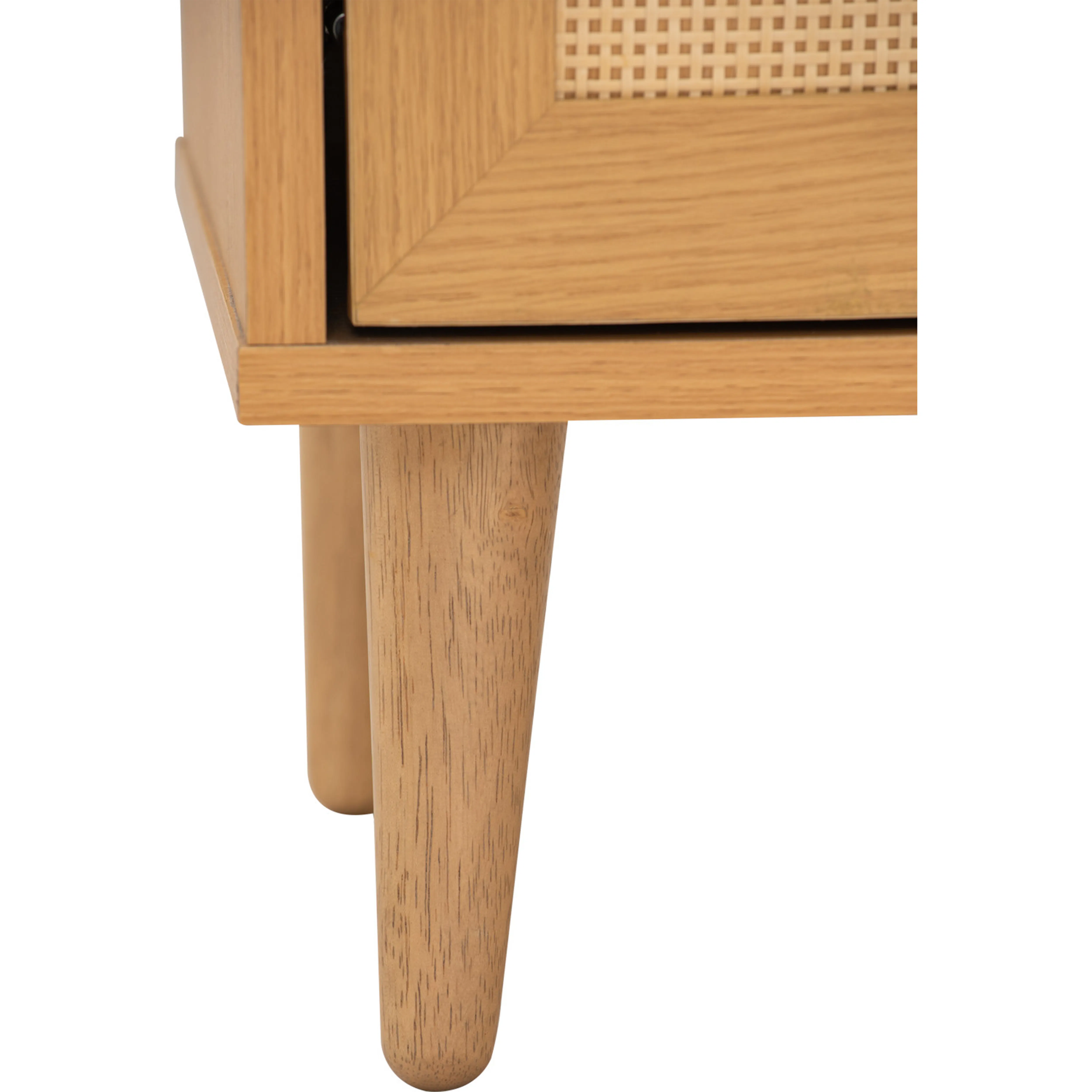 Dayne Rattan TV Console 1.5m - 12 - Wooden table legs, natural wood texture, smooth finish, minimalist design, sturdy
