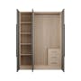 Lucca 3 Door Wardrobe 9 - Graphite Linen, Herringbone Oak - 0