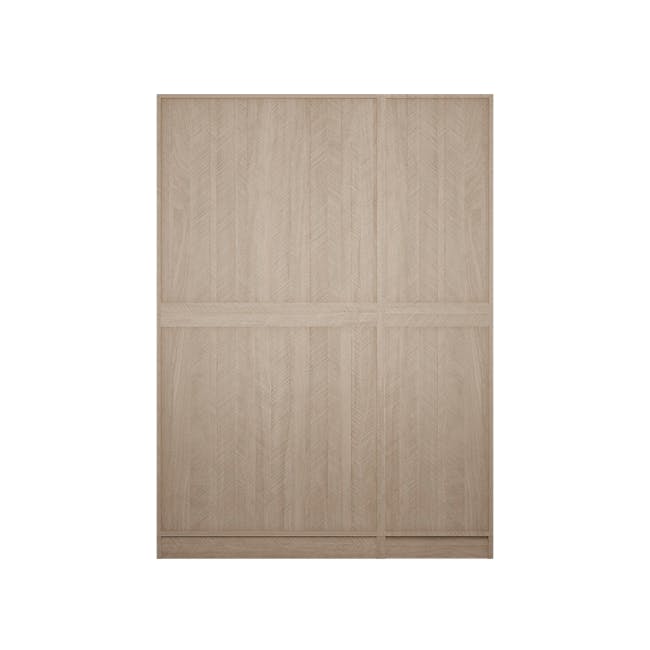 Lucca 3 Door Wardrobe 9 - Graphite Linen, Herringbone Oak - 4