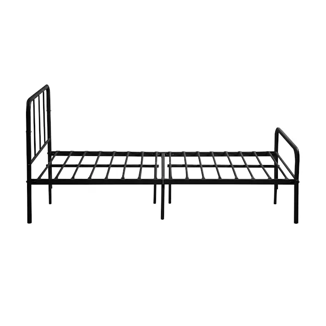 Owen Super Single Metal Bed - Black - 9 - Sleek, modern metal bunk bed with black finish, Industrial-style bunk bed with