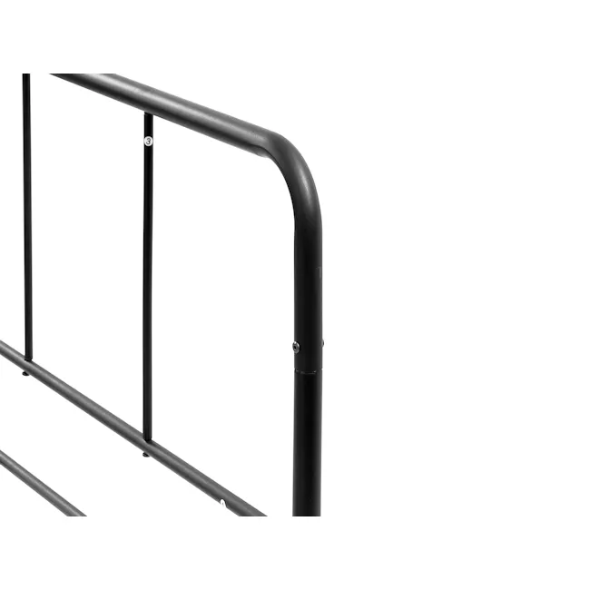 Owen Super Single Metal Bed - Black - 11 - Sleek metal railing with clean lines, Black metal structure with minimalist