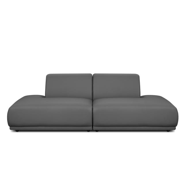 Milan 3 Seater Corner Extended Sofa - Smokey Grey (Faux Leather) - 11