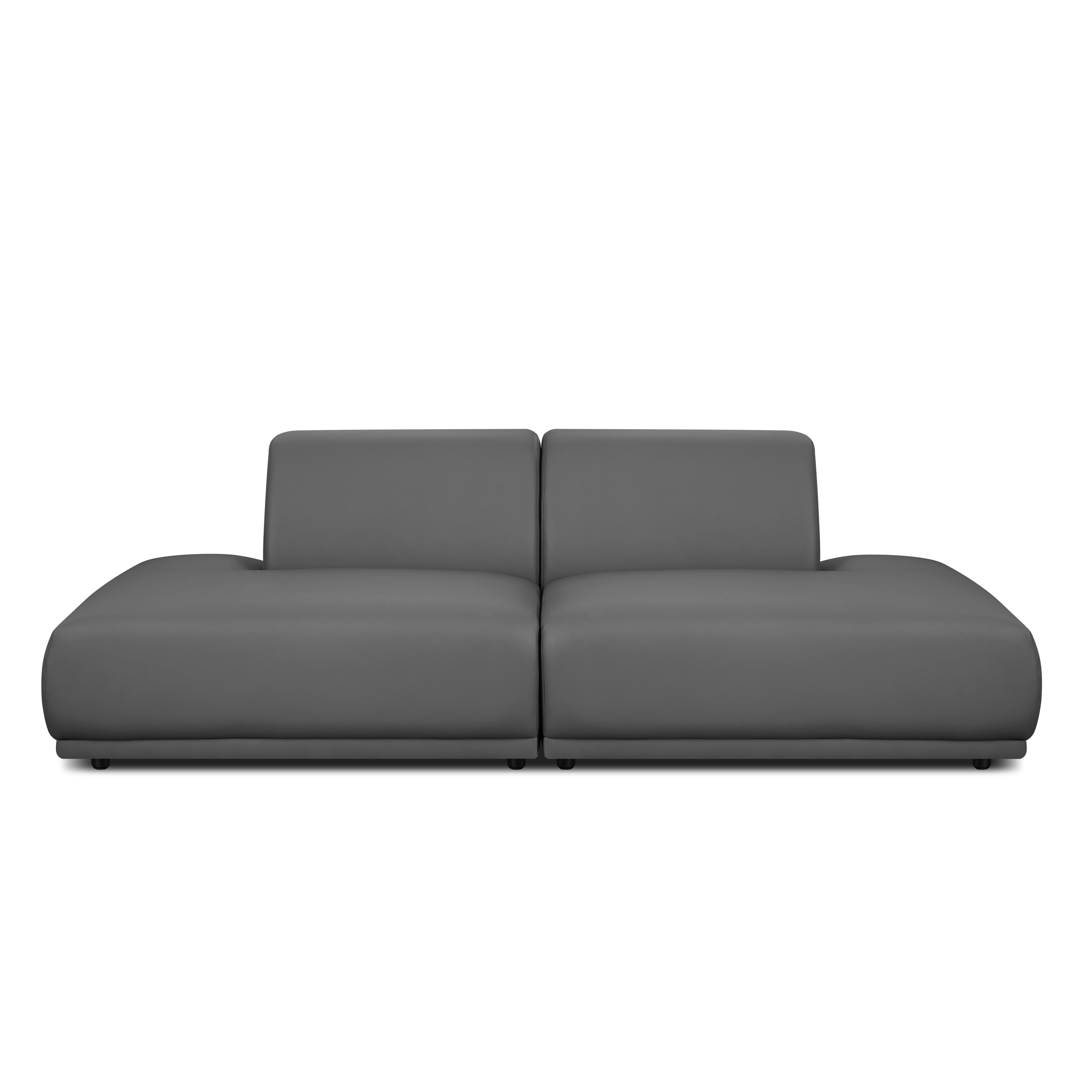 Milan Duo Extended Sofa - Smokey Grey (Faux Leather)