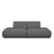 Milan Duo Extended Sofa - Smokey Grey (Faux Leather)