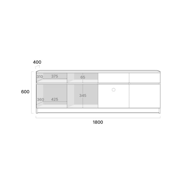 Wynn TV Console 1.8m - Walnut - 7 - Kitchen island with integrated storage, Multi-functional kitchen countertop, Island with