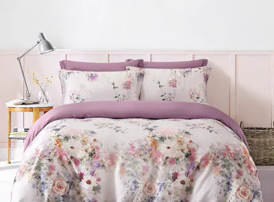 Intero MDC Lyocell Printed 1500TC Soft Luxury Bed Sheet Set (With Quilt Cover) - Petal Symphony (2 Sizes)