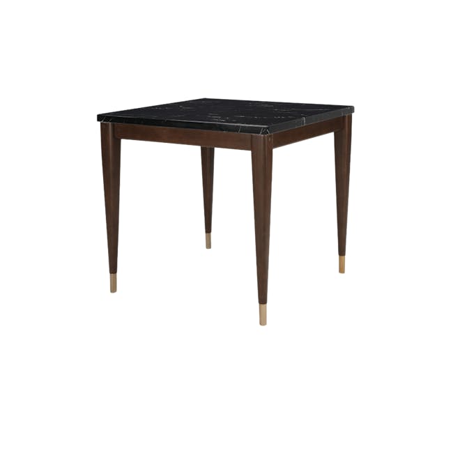 Persis Marble Square Dining Table 0.8m - Black, Walnut - 0