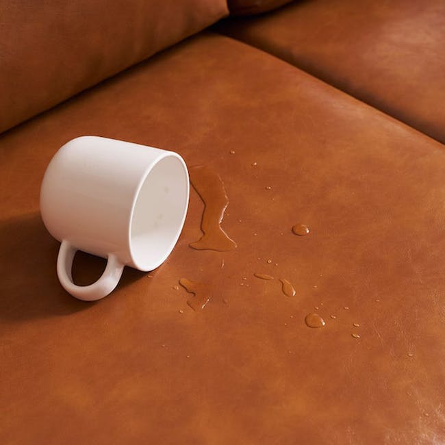 Leca 2 Seater Sofa - Black (Faux Leather) - 6