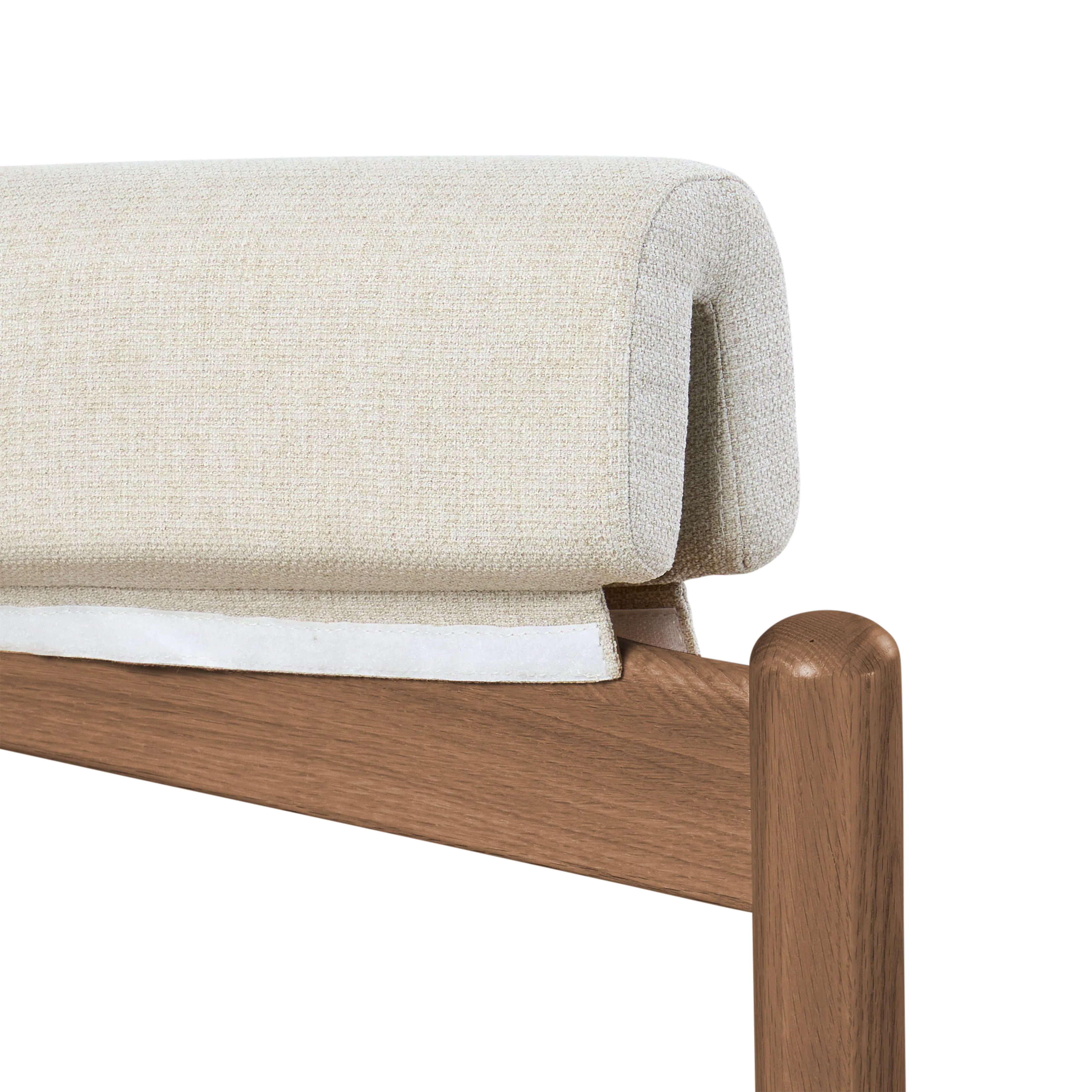 Adelyn Dining Table 1.4m (Sintered Stone) with 4 Niel Chairs in Walnut - 16 - Cream textured fabric sofa, beige upholstery