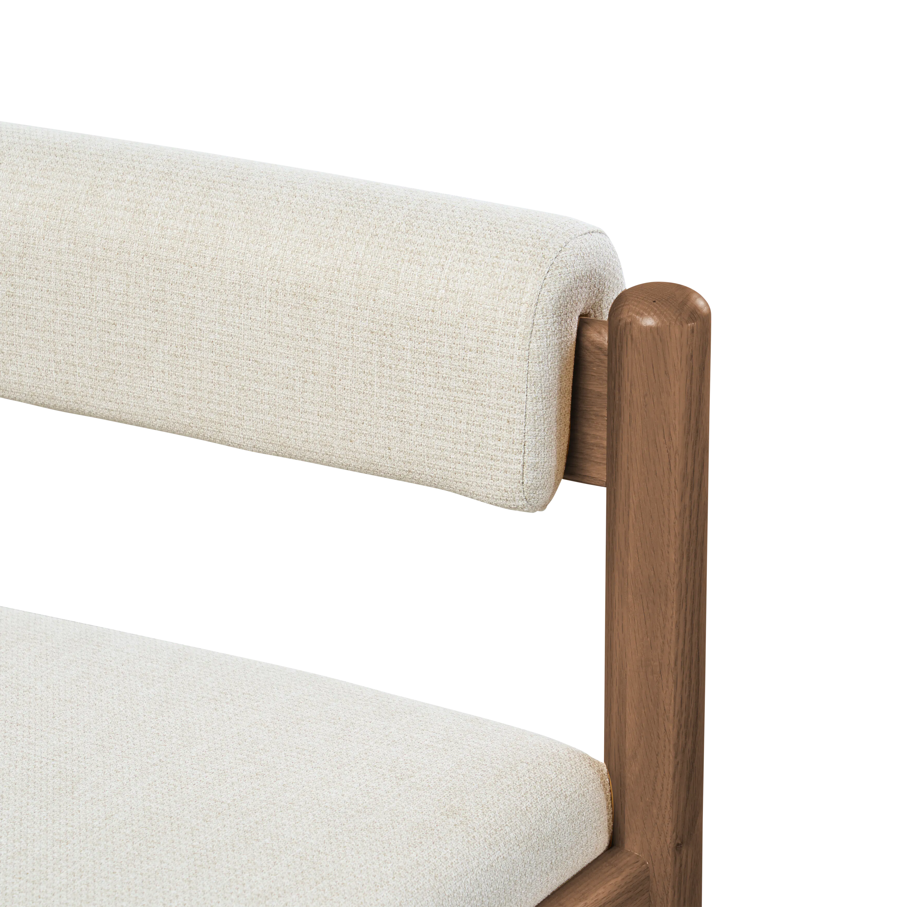 Adelyn Dining Table 1.4m (Sintered Stone) with 4 Niel Chairs in Walnut - 17 - Cream-colored fabric, textured surface, woven