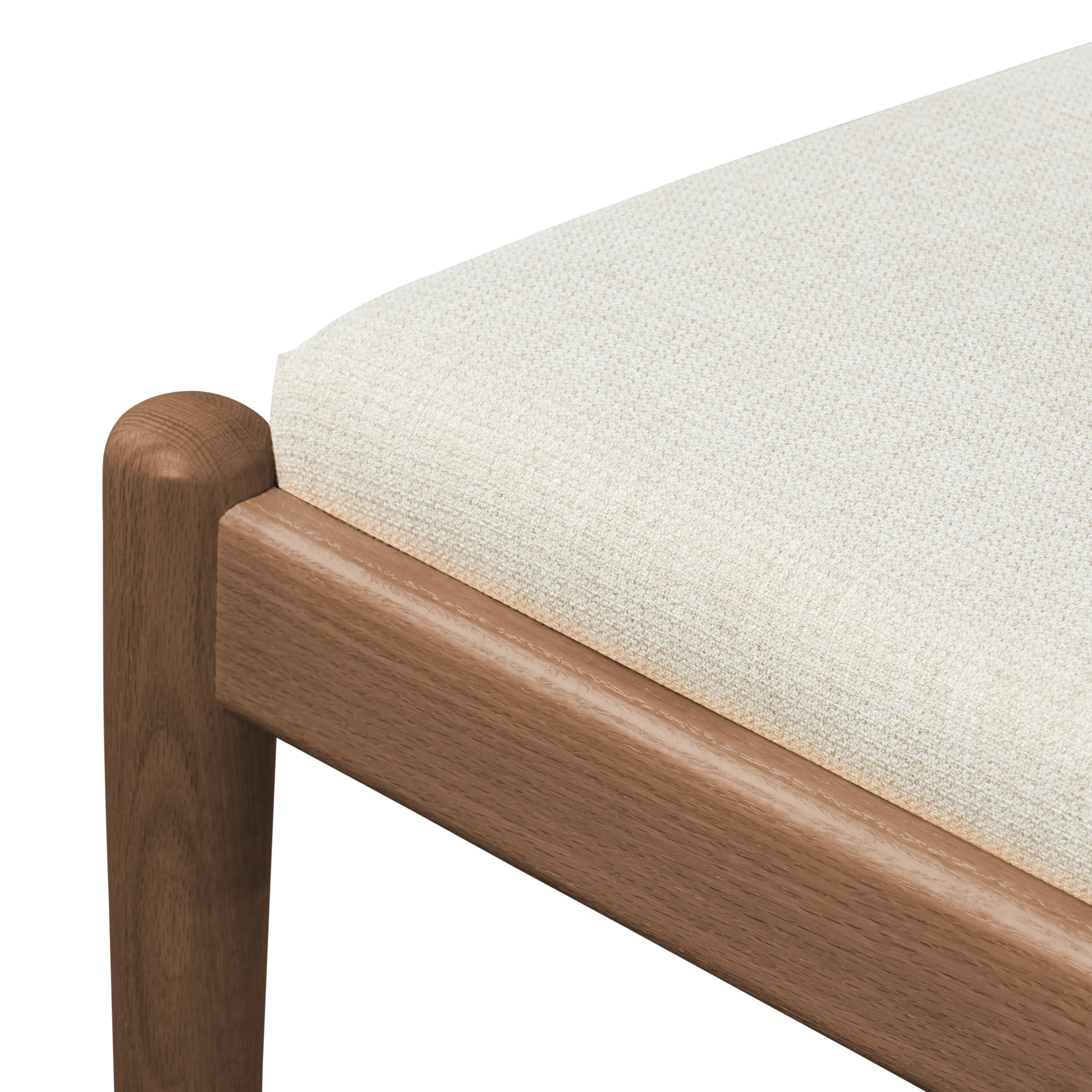Adelyn Dining Table 1.4m (Sintered Stone) with 4 Niel Chairs in Walnut - 18 - Wooden frame, beige cushion, textured fabric