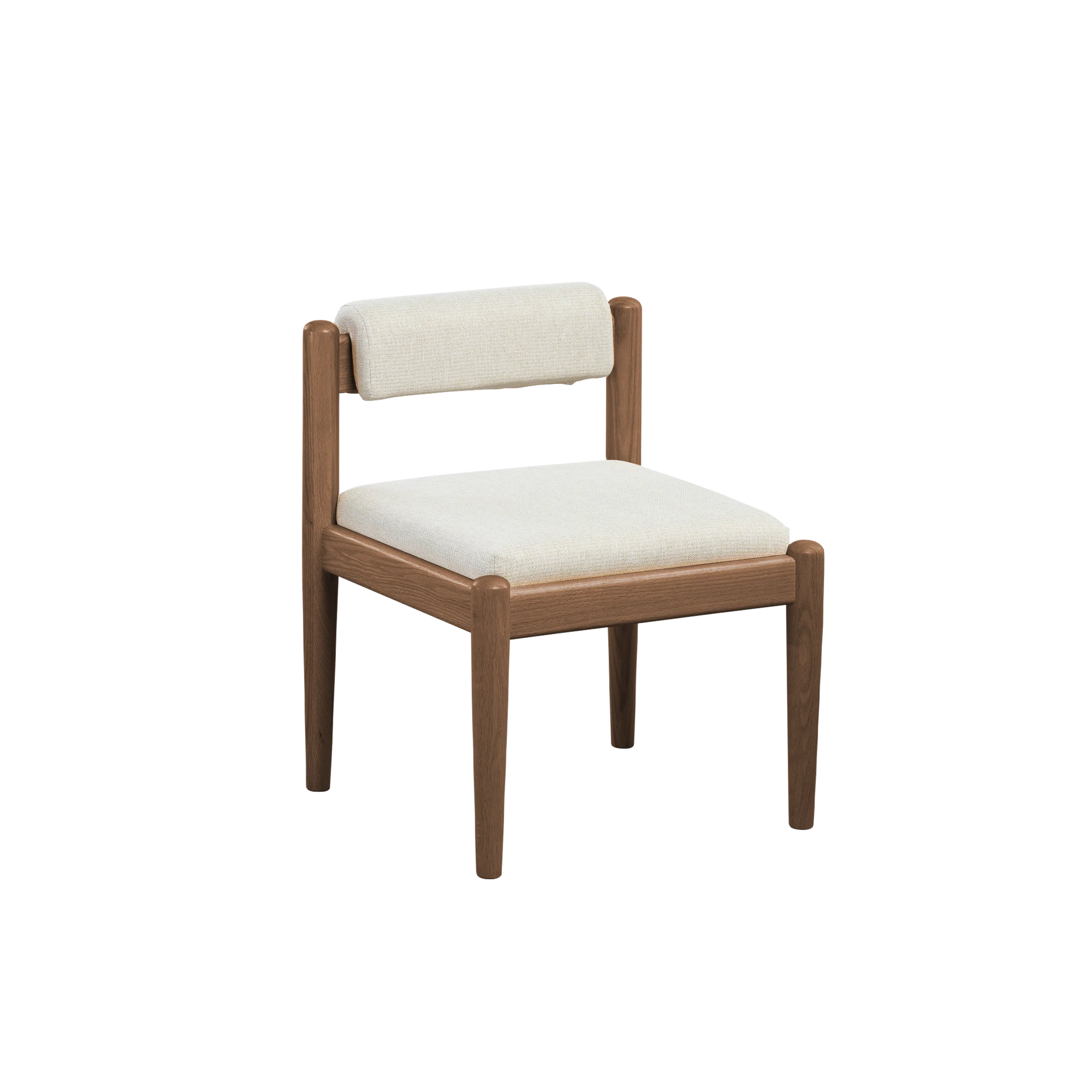 Adelyn Dining Table 1.4m (Sintered Stone) with 4 Niel Chairs in Walnut - 14 - Wooden chair, beige cushion, wooden frame