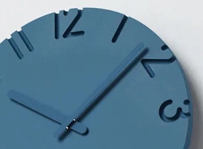 Carved Coloured Clock - Blue (2 Sizes) - 2