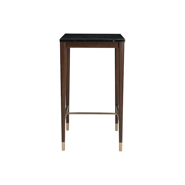 Persis Marble Square Bar Table 0.6m - Black, Walnut - 1