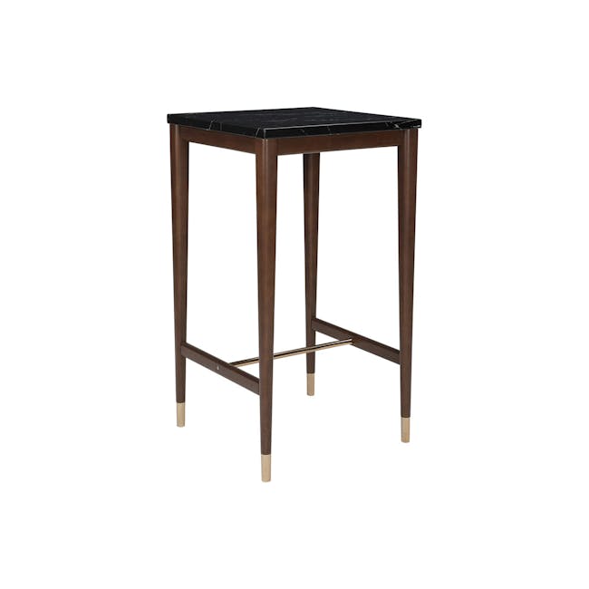 Persis Marble Square Bar Table 0.6m - Black, Walnut - 0