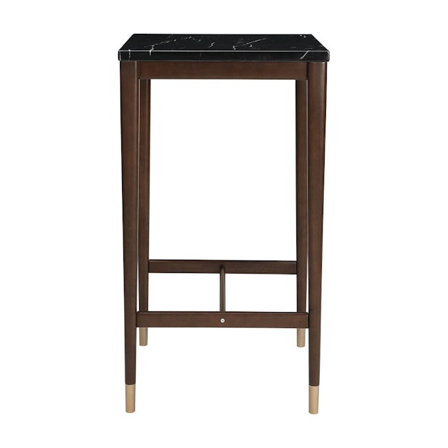Persis Square Marble Bar Table 0.6m - Black, Walnut - 3