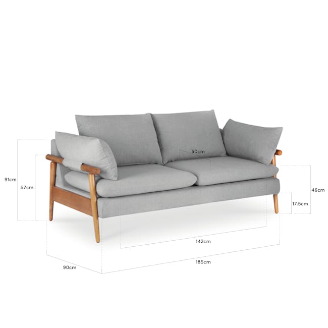 Astrid 2 Seater Sofa - Slate - 6