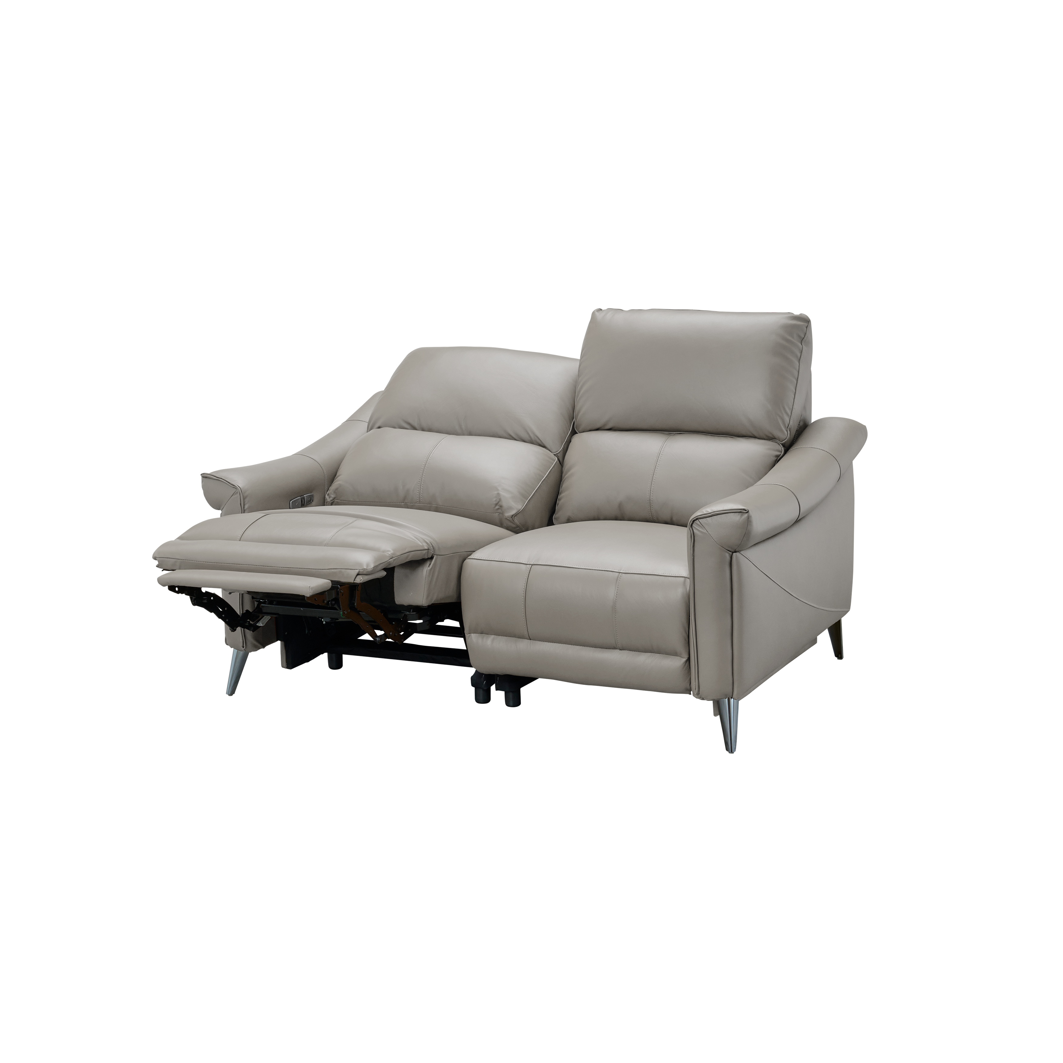 Strato 2 Seater Power Recliner Sofa - Glacier Grey (Top Grain Leather) - Zero Wall