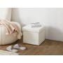 Wesly Storage Pouf - White Boucle - 1