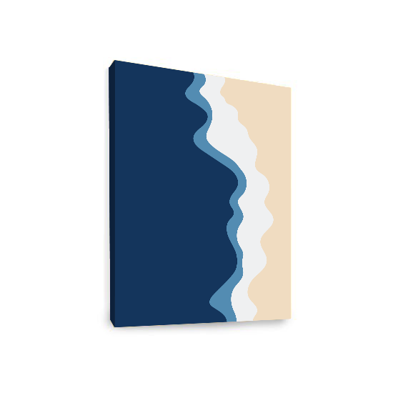 Abstract Art Print on Stretched Canvas 50cm by 70cm Waves, Canvas