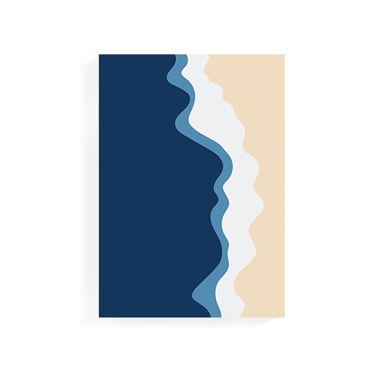 Abstract Art Print on Stretched Canvas 50cm by 70cm Waves, Canvas