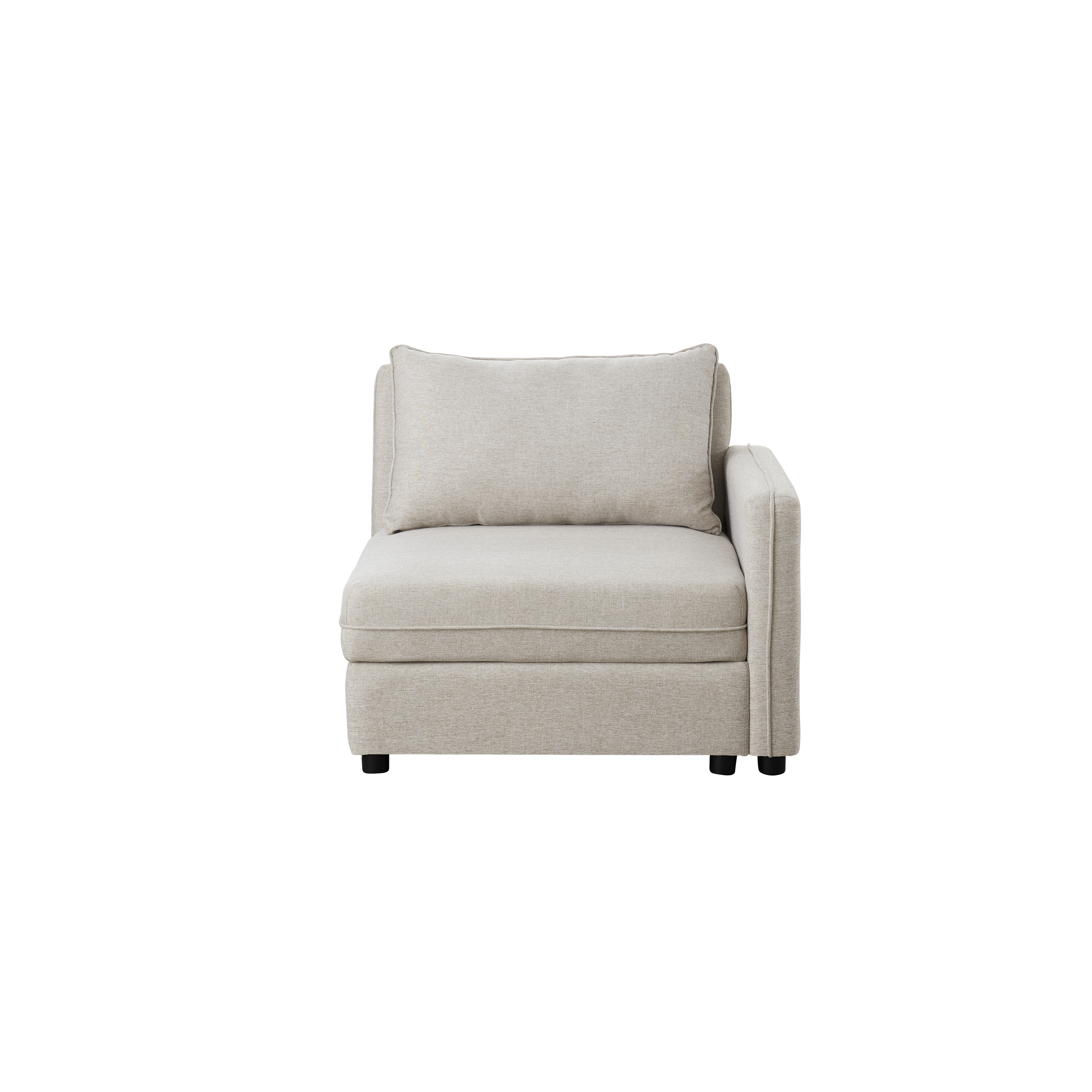 Cameron Right Storage Arm Unit - Sand (Fabric)