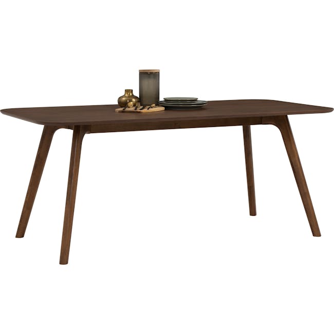 Roden Dining Table 1.8m in Cocoa with 4 Imogen Dining Chairs in Cocoa, Dolphin Grey (Fabric) - 11 - modern dining table