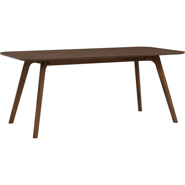 Roden Dining Table 1.8m in Cocoa with 4 Imogen Dining Chairs in Cocoa, Dolphin Grey (Fabric) - 14 - Wooden dining table with