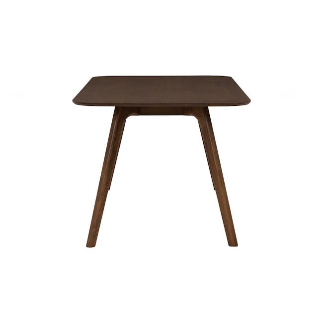 Roden Dining Table 1.8m in Cocoa with 4 Imogen Dining Chairs in Cocoa, Dolphin Grey (Fabric) - 15 - Dark wood dining table