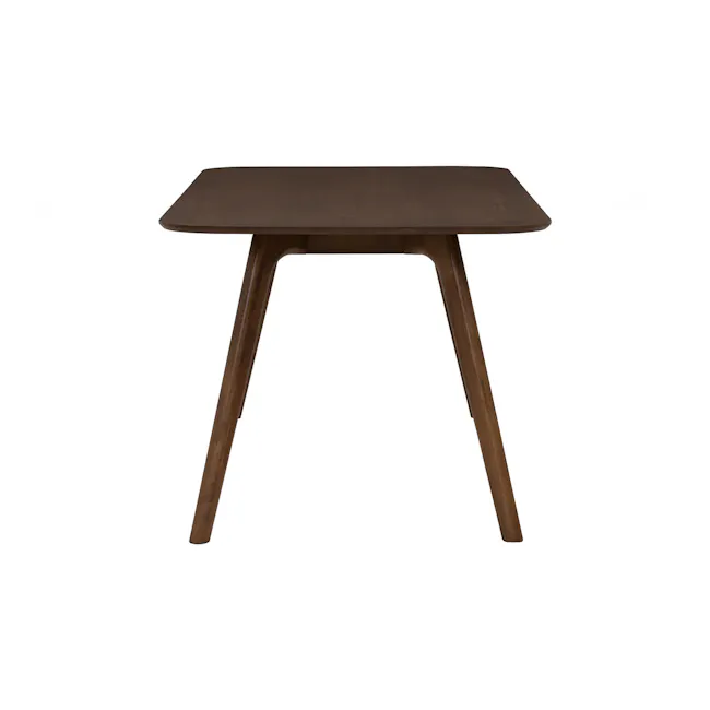 Roden Dining Table 1.8m in Cocoa with 4 Imogen Dining Chairs in Cocoa, Dolphin Grey (Fabric) - 15 - Dark wood dining table