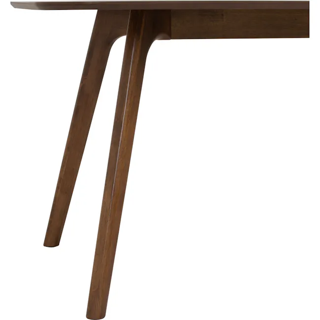 Roden Dining Table 1.8m in Cocoa with 4 Imogen Dining Chairs in Cocoa, Dolphin Grey (Fabric) - 16 - Wooden table with sleek