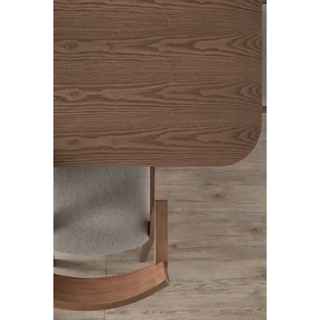 Roden Dining Table 1.8m in Cocoa with 4 Imogen Dining Chairs in Cocoa, Dolphin Grey (Fabric) - 6 - Wooden table with natural