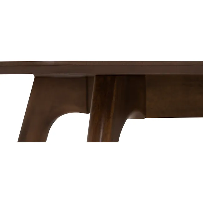 Roden Dining Table 1.8m in Cocoa with 4 Imogen Dining Chairs in Cocoa, Dolphin Grey (Fabric) - 8 - Wooden table, dark wood