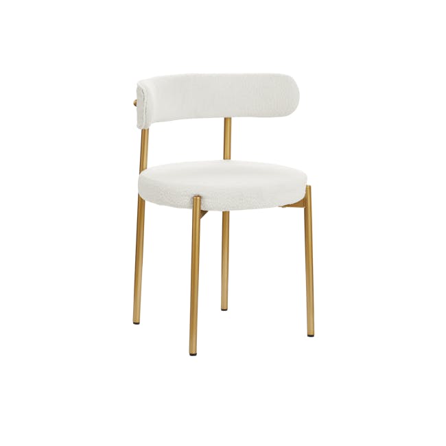 Aspen Dining Chair - Gold, White Boucle - 0