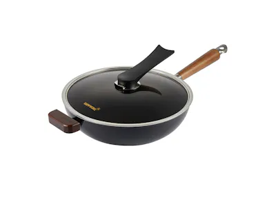 HAPPYCALL Crocodile IH Graphene Skillet Wok With Glass Lid - 30cm